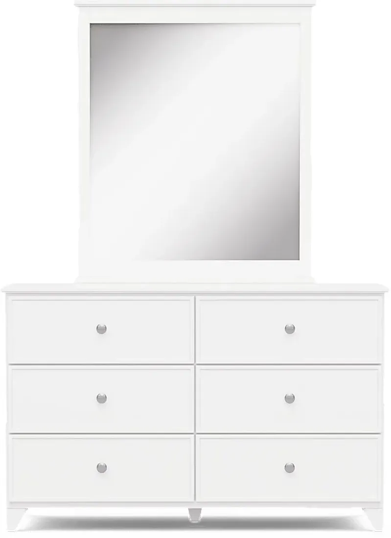 Kids Preston Place White Dresser and Mirror