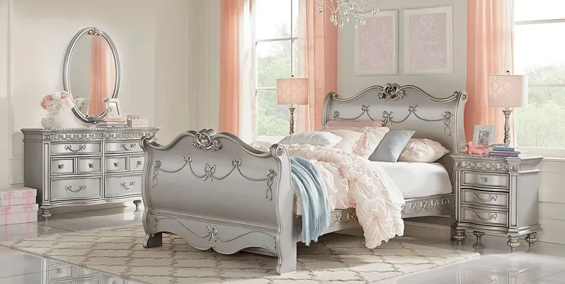 Disney Princess Fairytale Platinum 5 Pc Full Sleigh Bedroom