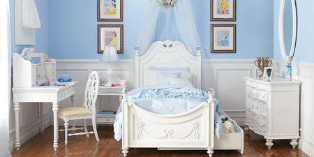 Disney Princess Fairytale White 3 Pc Full Poster Bed
