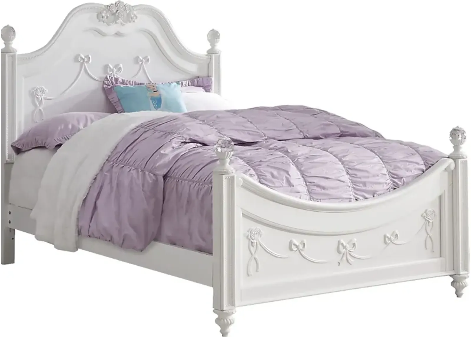 Disney Princess Fairytale White 3 Pc Full Poster Bed