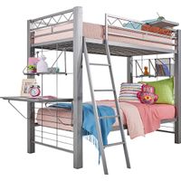 Build-A-Bunk Gray Twin/Twin Bunk Bed With Gray Accessories