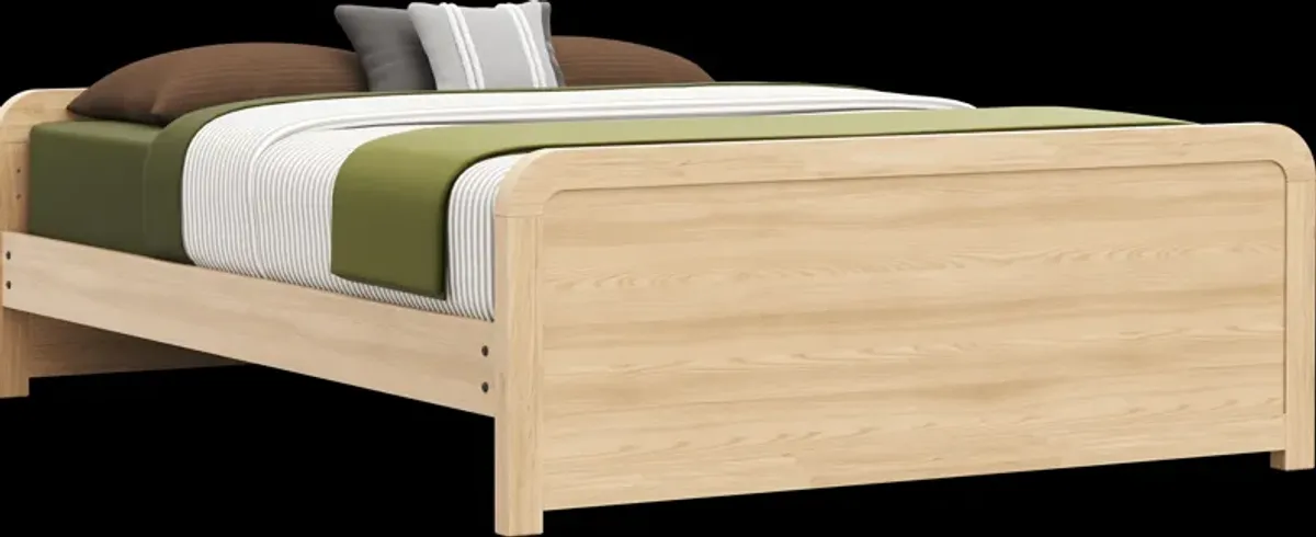 Kids Hidden Hills Light Oak Queen Low Profile Bed