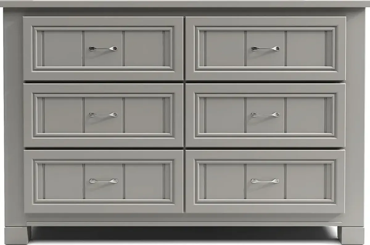 Kids Cottage Colors Gray 5 Pc Twin Bookcase Bedroom