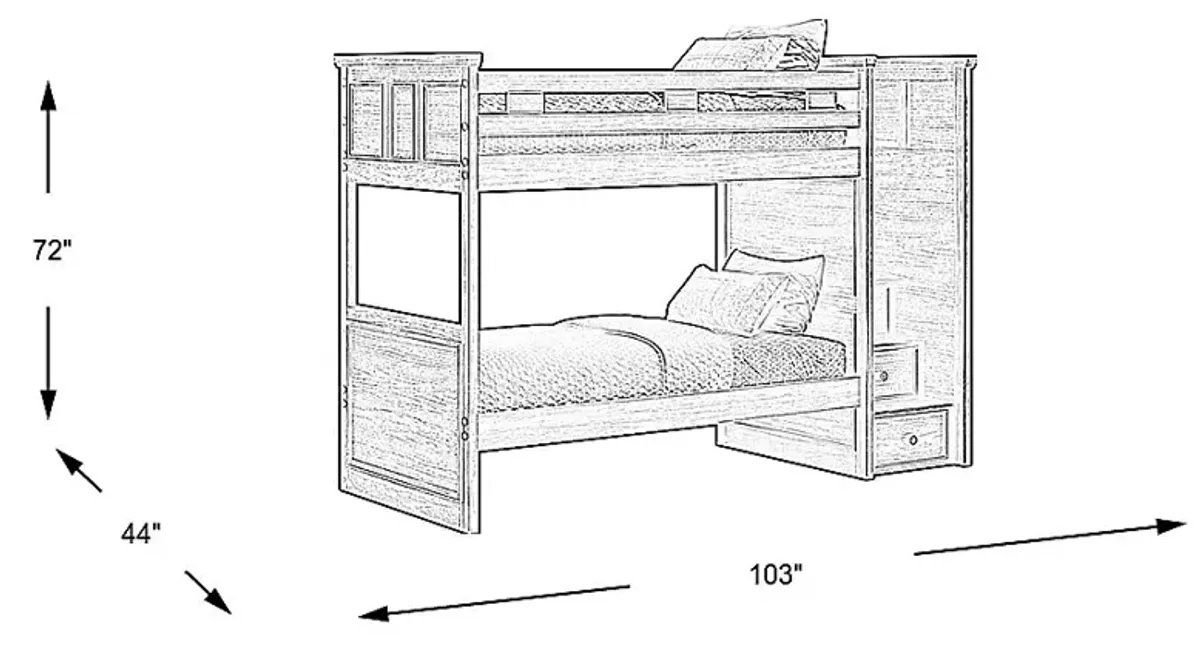 Kids Canyon Lake Java Twin/Twin Step Bunk