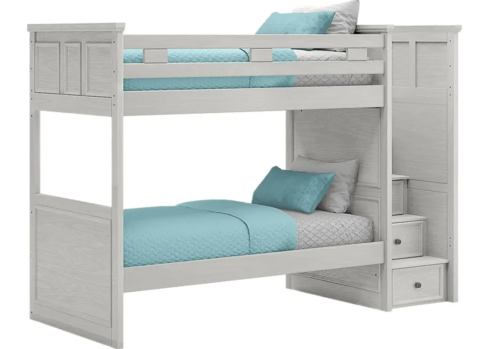 Kids Canyon Lake Ash Gray Twin/Twin Step Bunk