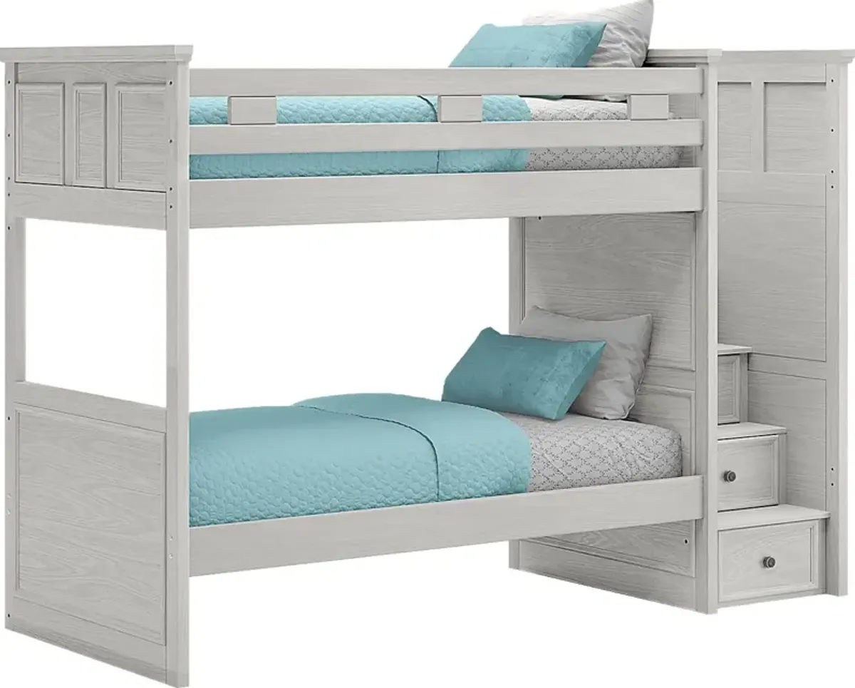 Kids Canyon Lake Ash Gray Twin/Twin Step Bunk