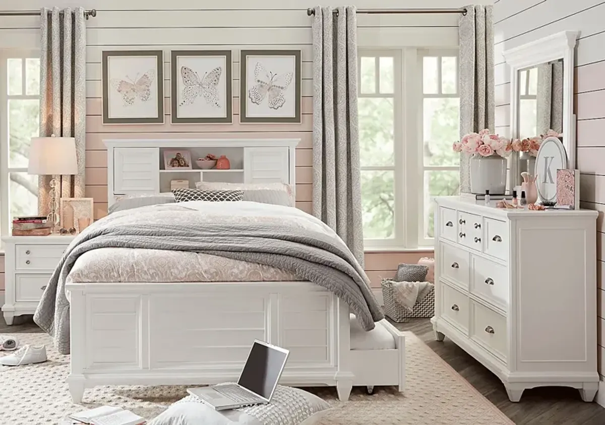 Kids Hilton Head White 5 Pc Twin Bookcase Bedroom