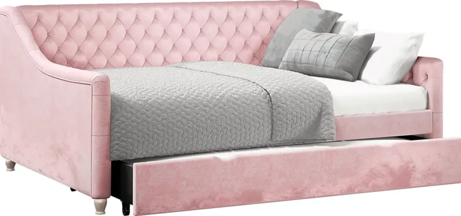 Alena Pink 4 Pc Full Daybed with Twin Storage Trundle