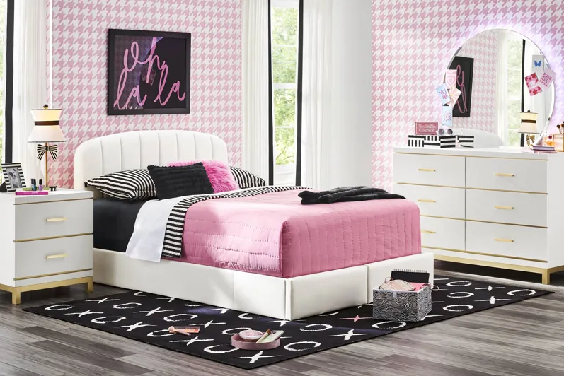 Kids Skye White Bedroom with Gwyneth Twin Storage Bed