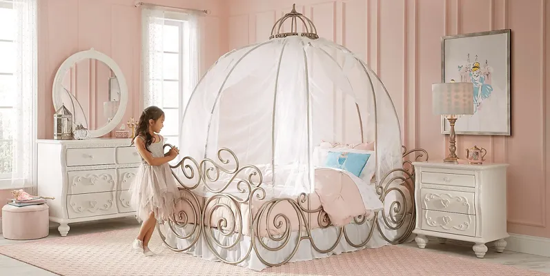 Disney Princess Dreamer White 7 Pc Twin Carriage Bedroom