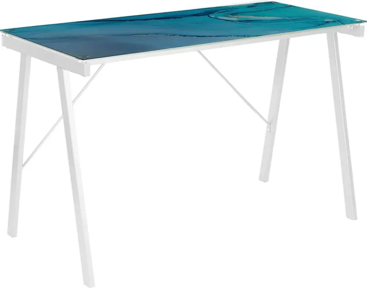 Kids Ocean White Graphic Desk