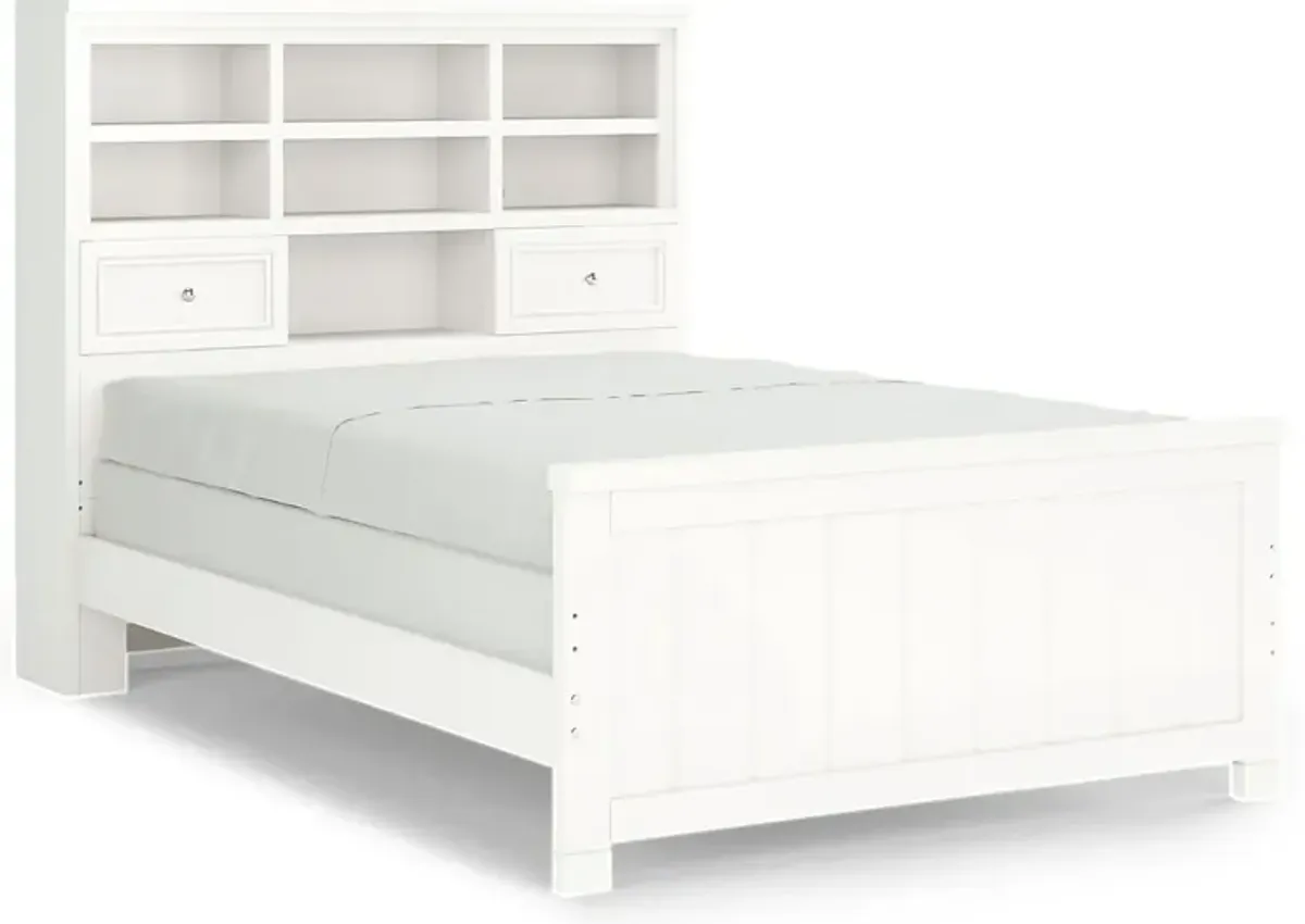 Kids Cottage Colors White 5 Pc Full Bookcase Bedroom