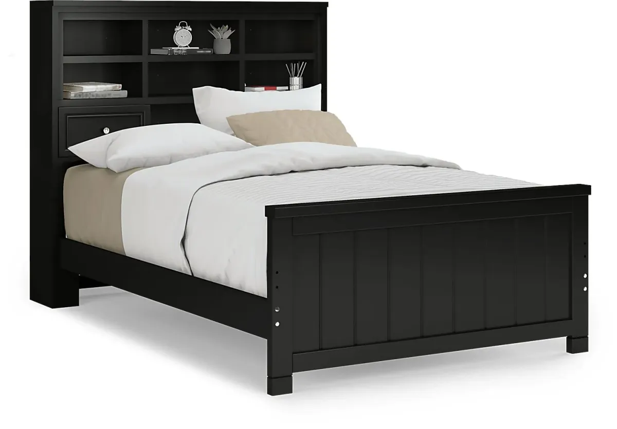 Kids Cottage Colors Black Full Bookcase Bedroom