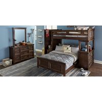 Canyon Lake Java Twin/Twin Step Loft with Dresser