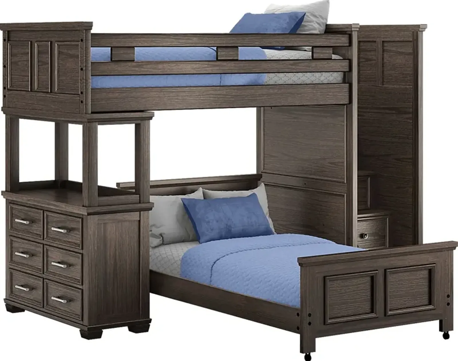 Kids Canyon Lake Java Twin/Twin Step Loft with Dresser