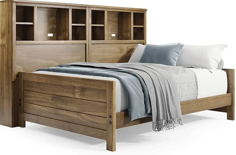 Kids Creekside 2.0 Chestnut 5 Pc Full Bookcase Wall Bed