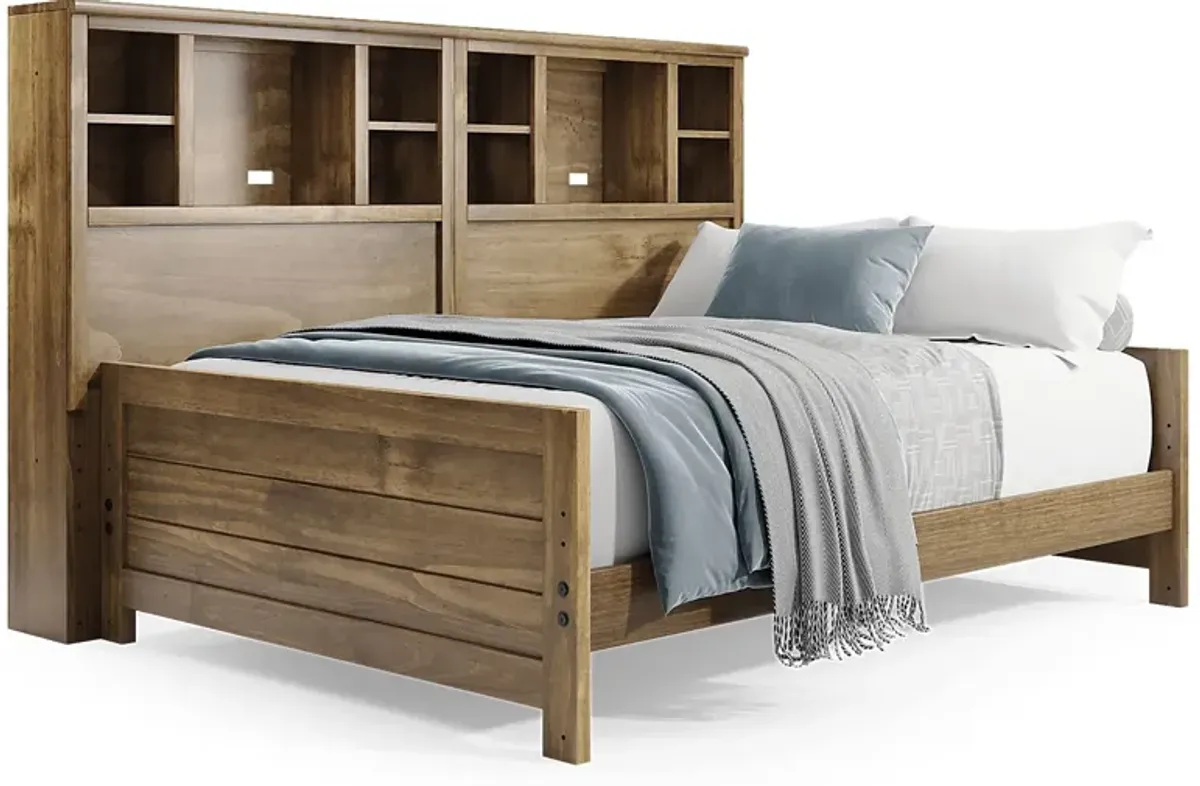 Kids Creekside 2.0 Chestnut 5 Pc Full Bookcase Wall Bed