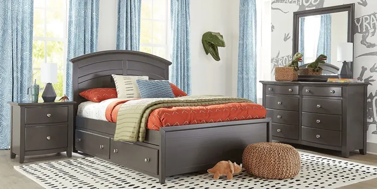 Kids Santa Cruz Gray 3 Pc Full Panel Bed