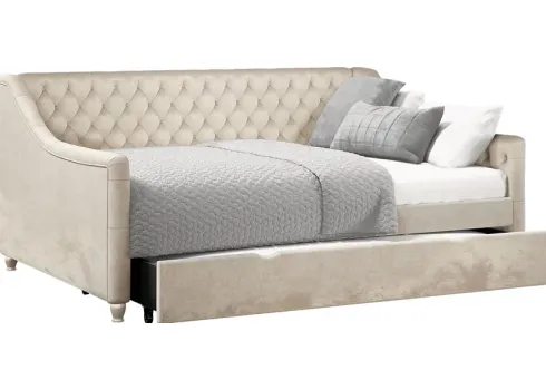 Alena Champagne 4 Pc Twin Daybed with Twin Storage Trundle by Rooms To Go Furniture