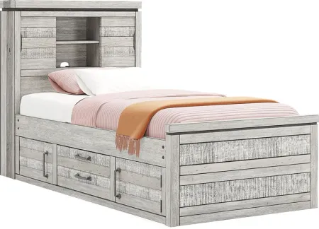 Kids Westover Hills Jr. Reclaimed Gray 3 Pc Twin Bookcase Bed with 2 Storage Side Rails
