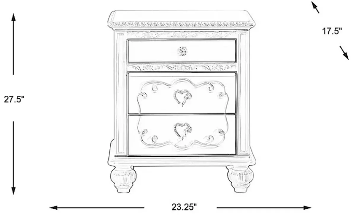 Disney Princess Dreamer White Nightstand