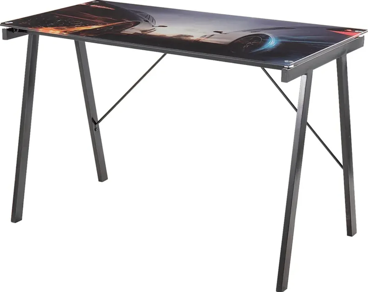 Kids Racers Black Graphic Desk