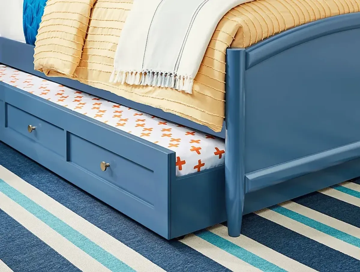 Kids Modern Colors Slate Blue Twin Storage Trundle