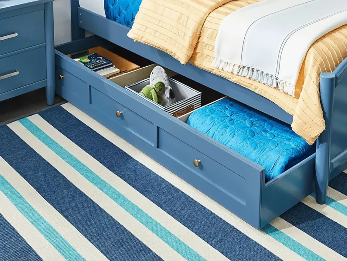 Kids Modern Colors Slate Blue Twin Storage Trundle