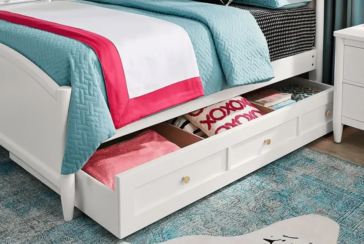 Kids Modern Colors White Twin Storage Trundle