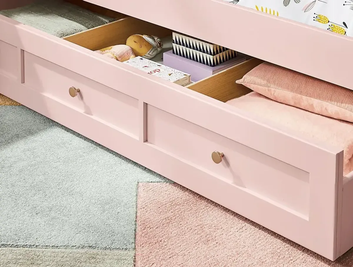 Kids Modern Colors Pink Twin Storage Trundle