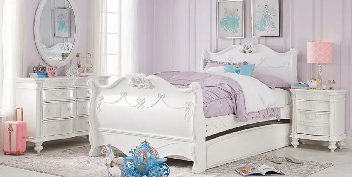 Disney Princess Fairytale White 5 Pc Twin Sleigh Bedroom