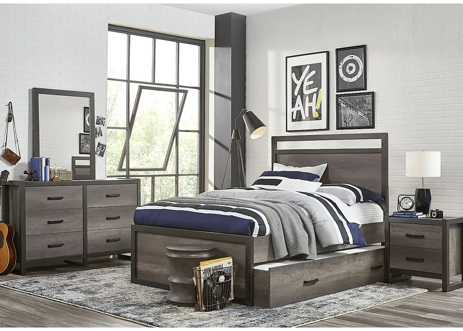 Kids Colefax Avenue Gray 5 Pc Full Panel Bedroom