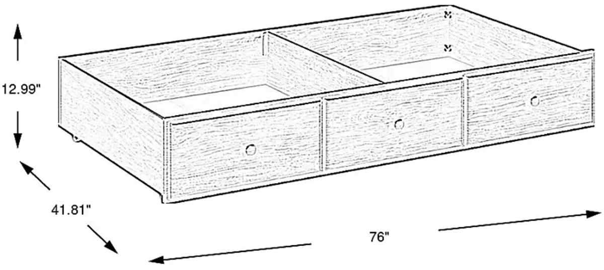 Kids South Bend Brown Cherry Twin Storage Trundle