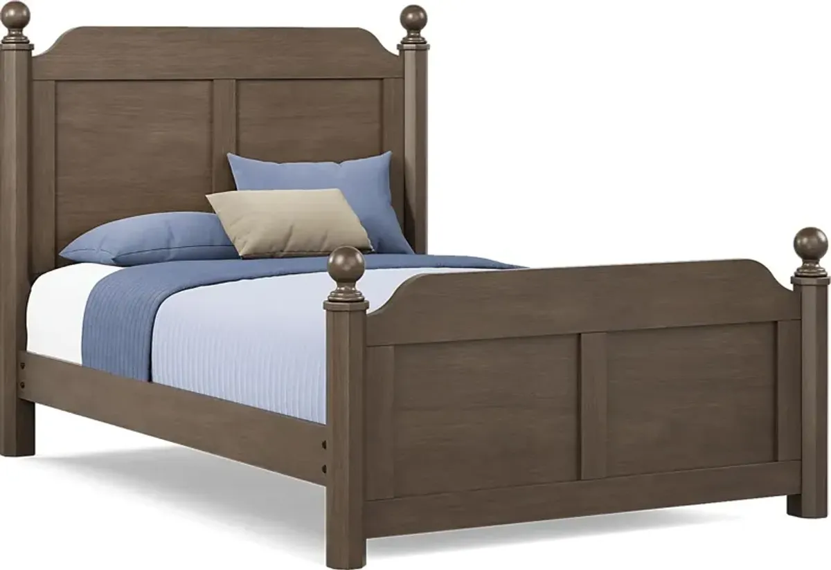 Kids South Bend Brown Cherry 5 Pc Full Poster Bedroom