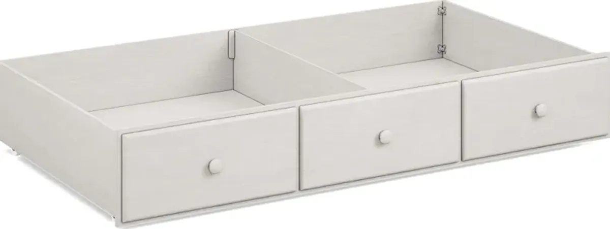 Kids South Bend Washed White Twin Storage Trundle