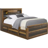 Kids Westover Hills Jr. Reclaimed Brown 3 Pc Full Bookcase Bed with 2 Storage Side Rails