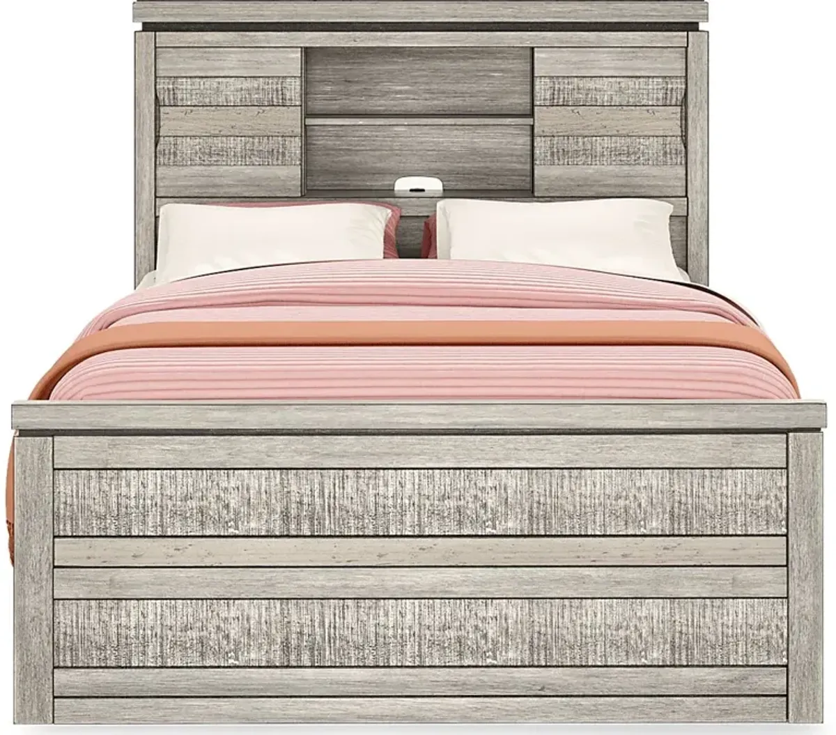 Kids Westover Hills Jr. Gray Full Bookcase Bed with 2 Storage Side Rails