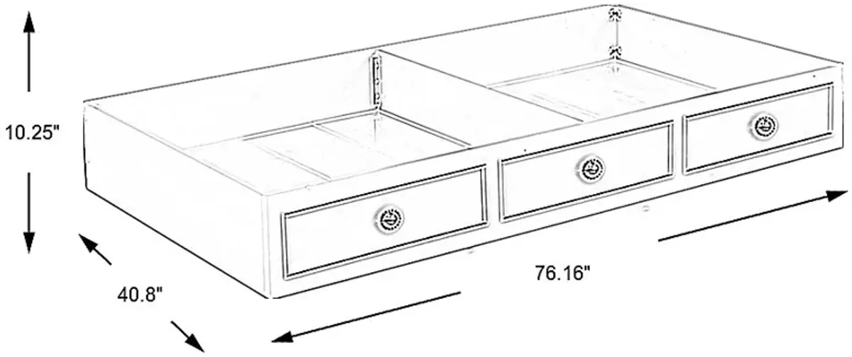 Kids Evangeline White Twin Storage Trundle