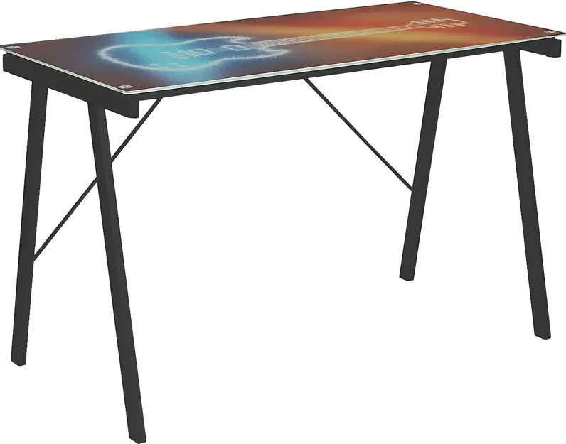 Kids Guitar Black Graphic Desk