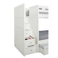 Ivy League 2.0 White Twin Step Loft with Chest