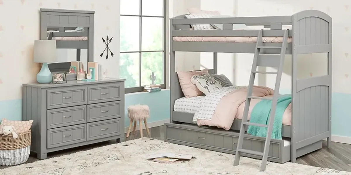 Kids Cottage Colors Gray Twin/Twin Bunk Bed