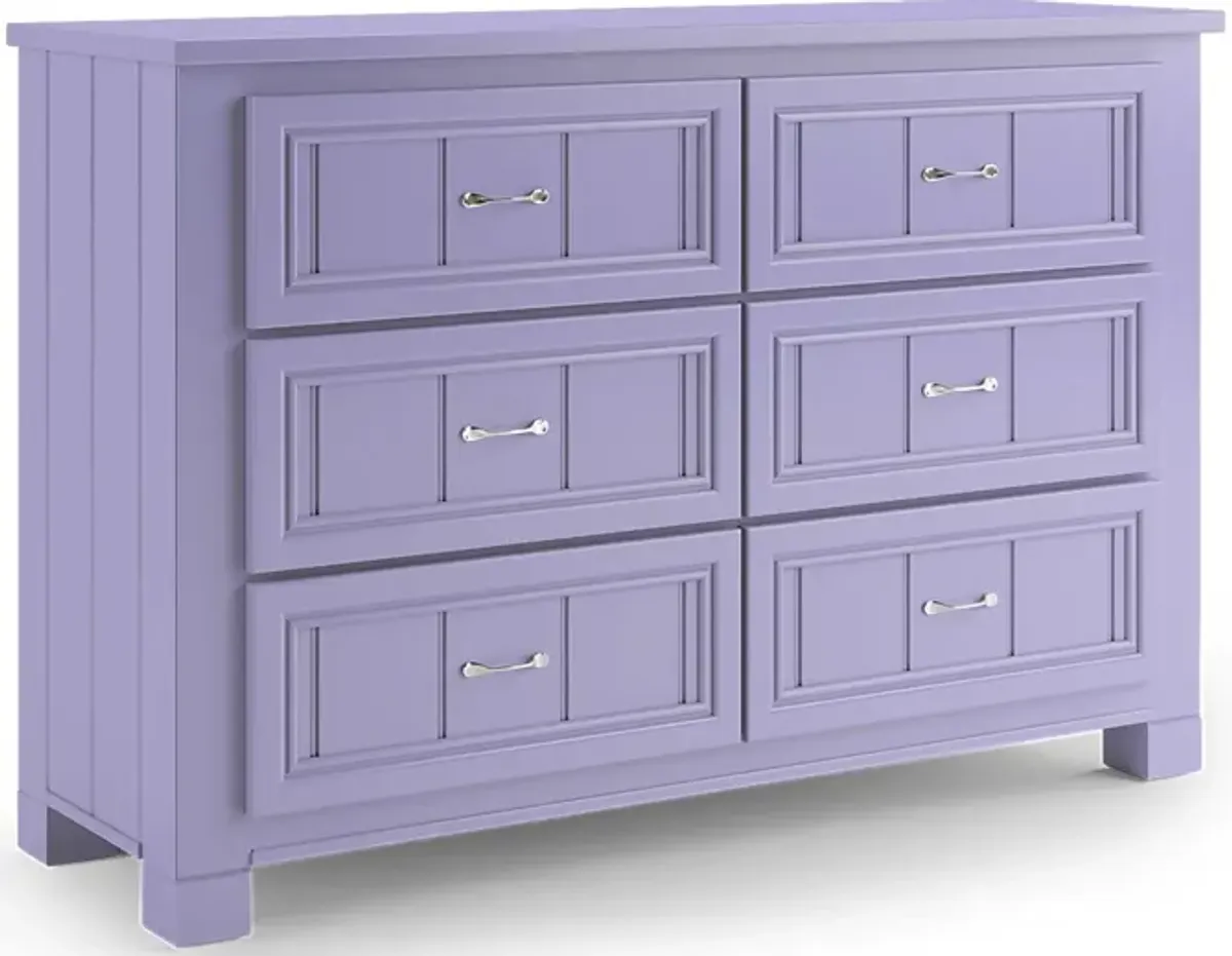 Kids Cottage Colors Lavender 5 Pc Twin Bookcase Bedroom