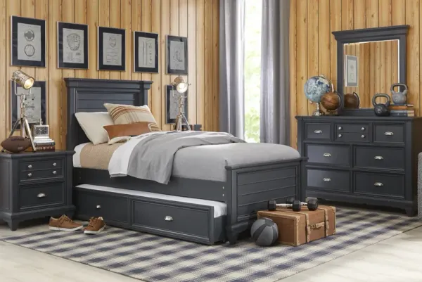 Kids Hilton Head Graphite Twin Panel Bedroom