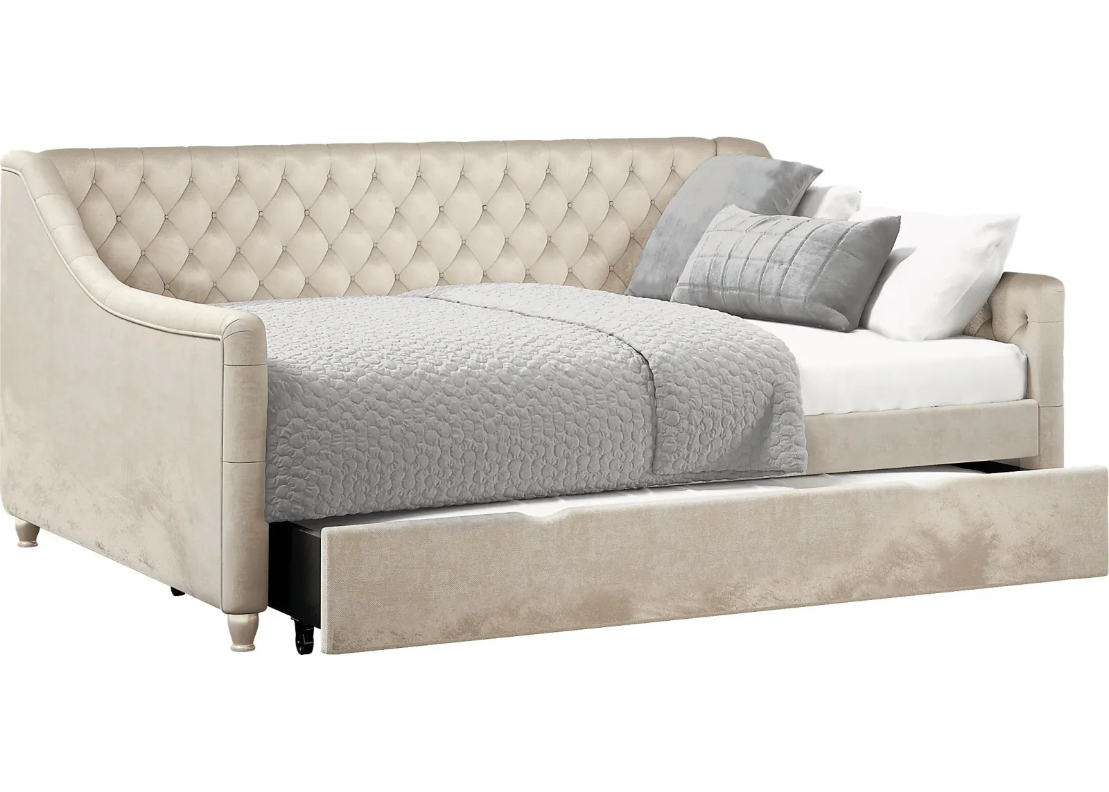 Alena Champagne 4 Pc Full Daybed with Twin Storage Trundle