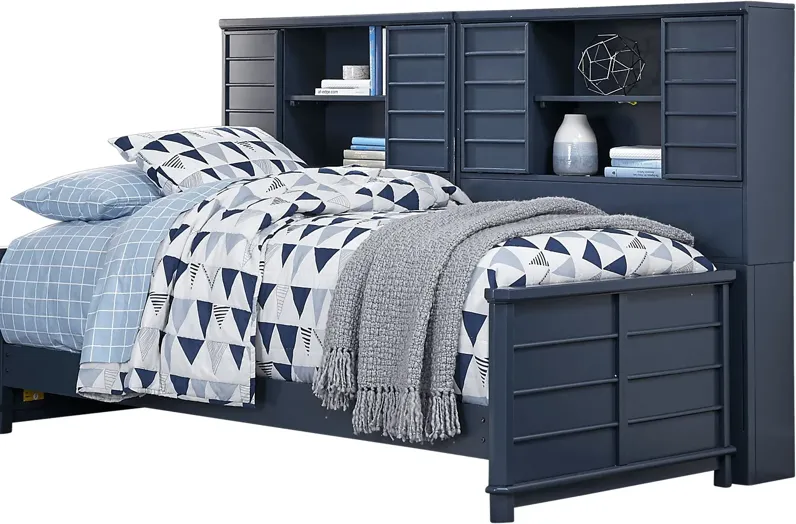 Bay Street Blue 5 Pc Twin Bookcase Daybed