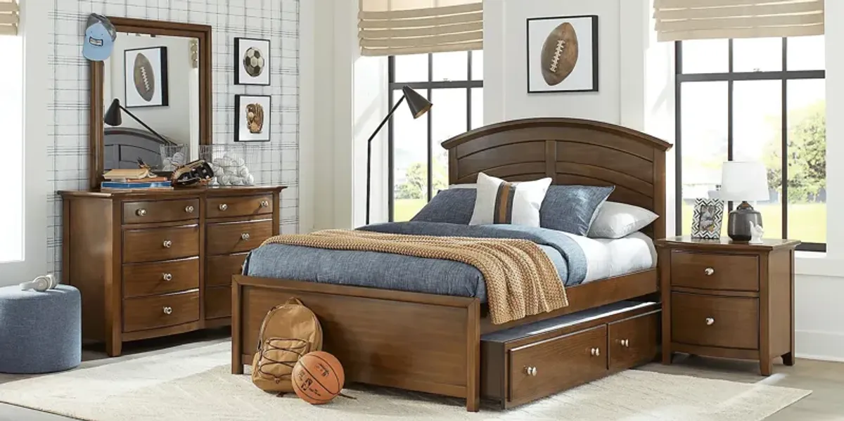 Kids Santa Cruz Brown Cherry Twin Panel Bed