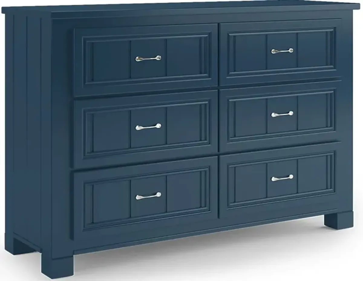 Kids Cottage Colors Navy 5 Pc Full Bookcase Bedroom