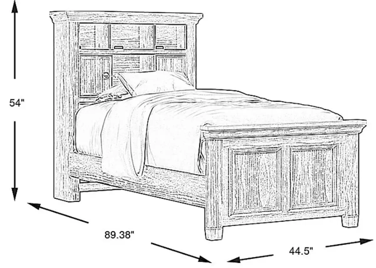 Kids Canyon Lake Java 3 Pc Twin Bookcase Bed