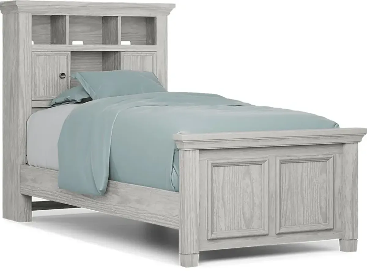 Kids Canyon Lake Ash Gray 3 Pc Twin Bookcase Bed