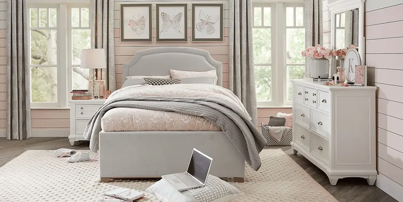 Kids Hilton Head White 5 Pc Full Upholstered Bedroom